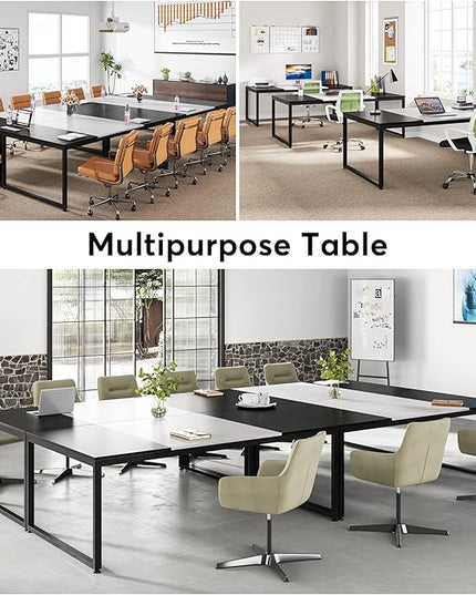 70.8 Inch Executive Desk, Large Computer Office Desk, Modern Simple Business Study Writing Table for Home Office - LeafyLoom