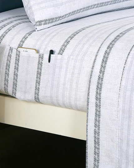 Elegant Comfort Softest and Coziest 6-Piece Sheet Set - 1500 Premium Hotel Quality Microfiber - Deep Pocket, Wrinkle Resistant 6-Piece Floral Bed Sheet Set, Queen, Traci Gray - LeafyLoom