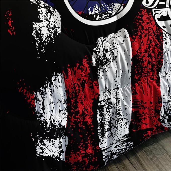 Axolotl Dirt Bike Comforter Set Full,American Flag Bedding Set,Motocross Comforter Set,White Red Stripes Stars Comforter Set,Motorcycle Racer Comforter for Boys Kids Teens Men,1 Quilt 2 Pillowcases - LeafyLoom