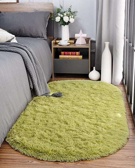 Noahas Ultra Soft Fluffy Bedroom Rugs Kids Room Carpet Modern Shaggy Area Rugs Home Decor 2.6' X 5.3', Green - LeafyLoom