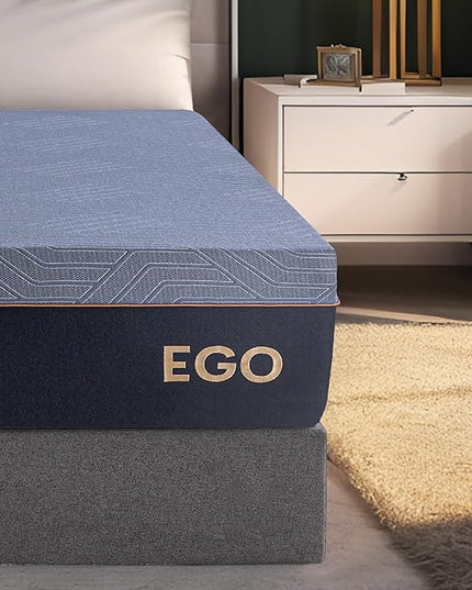 EGOHOME 14 Inch Twin XL Mattress, Copper Gel Memory Foam Mattress for Pain Relief, Therapeutic Mattress in a Box, CertiPUR-US Certified, Fiberglass Free Medium Mattress, Black - LeafyLoom