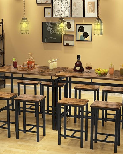 DKLGG Dinner Table Set for 4, Modern Kitchen Table and Chairs for 4 Wooden Top and Adjustable Metal Legs, Small Dining Room Table Set 5 Pieces Compact Design for Small Space - LeafyLoom