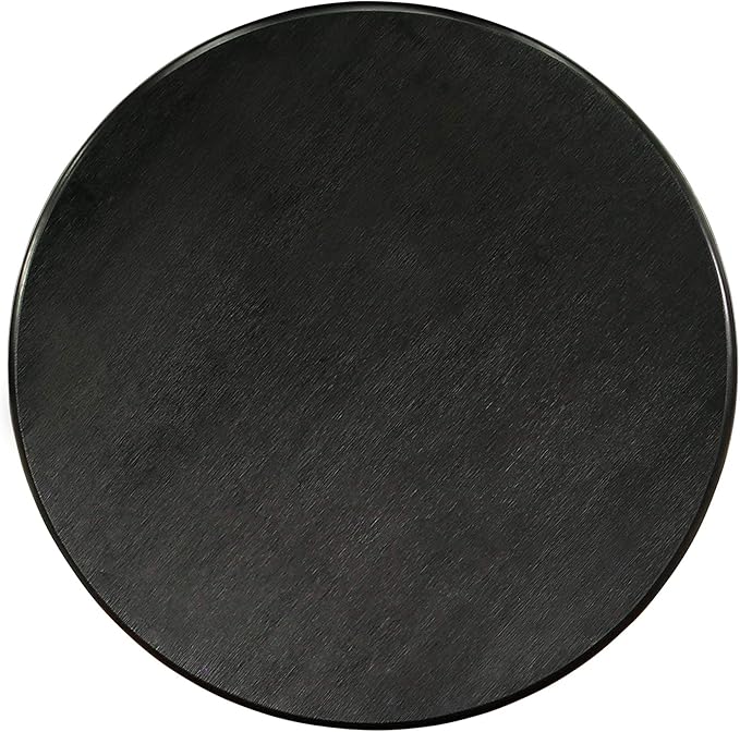 East West Furniture ANVA5-BLK-W 5 Piece Modern Dining Table Set Includes a Round Kitchen Table with Pedestal and 4 Dining Room Chairs, 36x36 Inch, Black - LeafyLoom