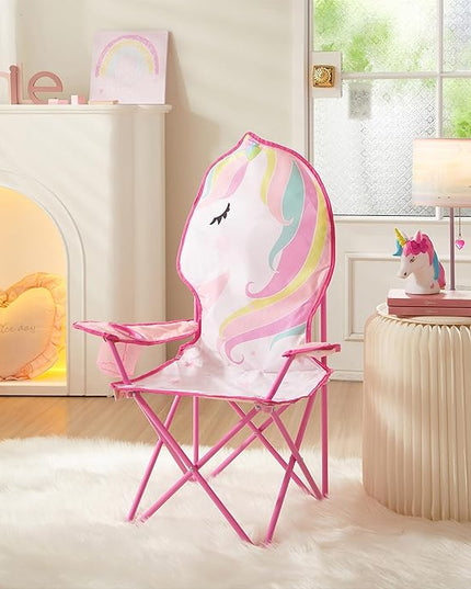 Heritage Kids Children's Figural Camp Chair, Unicorn - LeafyLoom