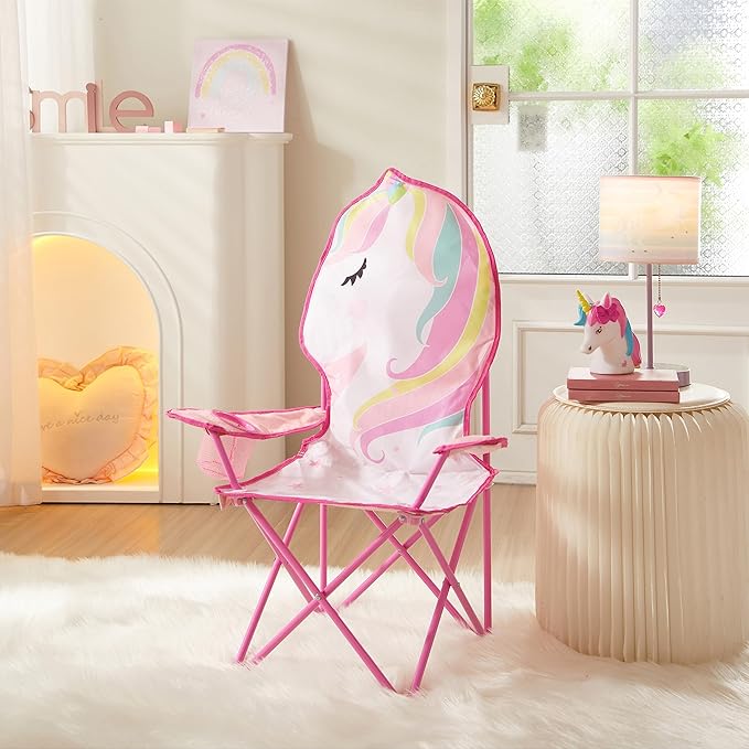 Heritage Kids Children's Figural Camp Chair, Unicorn - LeafyLoom