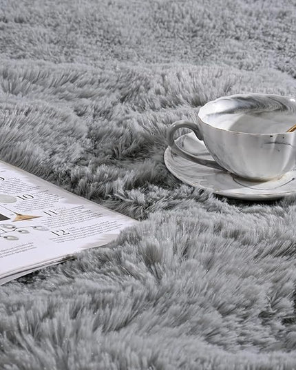Softlife Grey 4x5.3 Feet Area Rug for Living Room Bedroom Super Soft Shaggy Rugs for Boys Girls Kids Room Fluffy Fuzzy Carpets Long Plush Bedside Rug Nursery Christmas Home Decoration - LeafyLoom