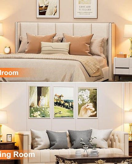 Touch Lamps for Bedrooms Set of 2 - Nightstand Table Lamp with USB C+A, 3 Way Dimmable Bedside Lamps for Living Room End Tables Set of 2, Farmhouse Night Stand Lamps(White&Gold) - LeafyLoom