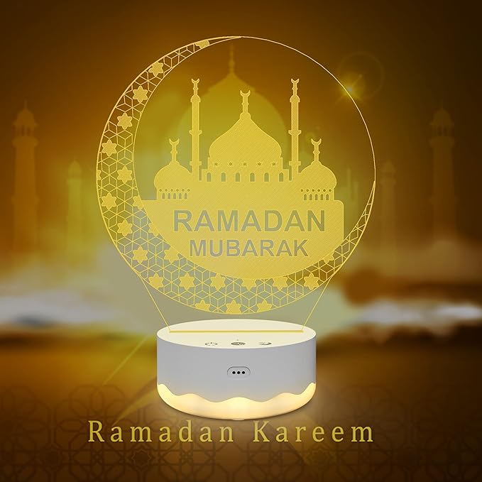 Ramadan Mubarak Decorations for Home, Islam Eid Ramadan Light LED with Remote 16 Color Flashing, Ramadan Gifts for Home Bedroom Decor Believers Family Friends Muslims - LeafyLoom