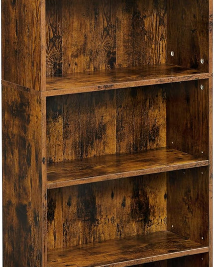 VASAGLE Bookshelf, 23.6 Inches Wide, 5-Tier Open Bookcase with Adjustable Storage Shelves, Floor Standing Unit, Rustic Brown ULBC165X01 - LeafyLoom