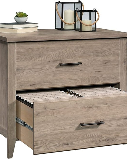 Sauder Summit Station 2-Drawer Lateral File Cabinet, L: 33.86" x W: 20.87" x H: 29.02", Laurel Oak - LeafyLoom