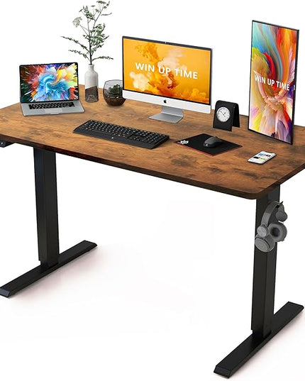 Standing Desk Adjustable Height- Whole Piece Desktop Stand Up Desk, Electric Standing Desk, Sit to Stand Desk for Home & Office Computer Desk - LeafyLoom