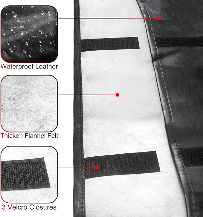 Table Leaf Storage Bag Padded 2 Pack, Heavy Duty Dining Table Leaf Bag, Extra Thick Flannel Backing Dining Table Cover Protector, 51" Lx24''W, Water-Resistant Scratch Resistant, Black - LeafyLoom