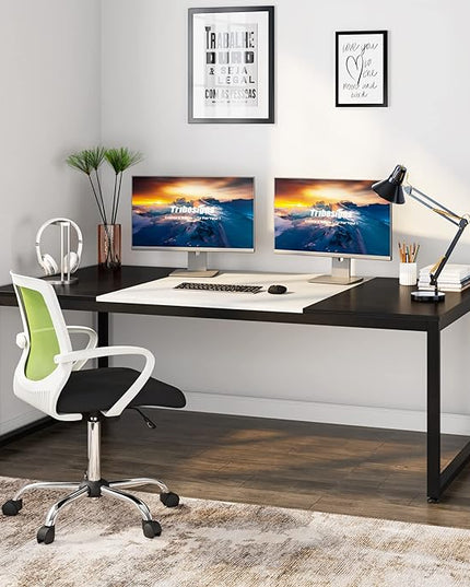 70.8 Inch Executive Desk, Large Computer Office Desk, Modern Simple Business Study Writing Table for Home Office - LeafyLoom