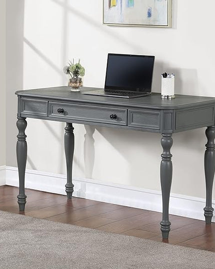 OSP Home Furnishings Country Meadows 48 Inch Writing Desk with Drawer, Plantation Grey - LeafyLoom