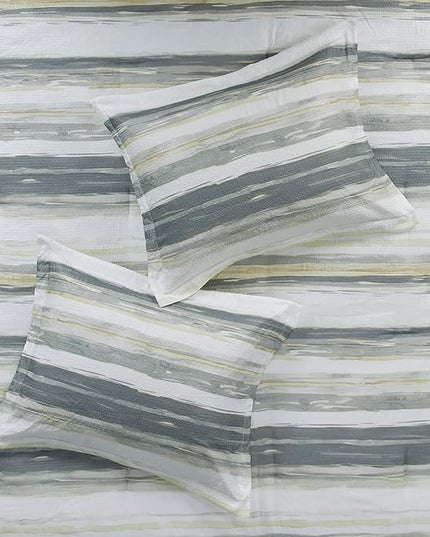 Madison Park Marina Comforter Quilt Combo Set - Modern Luxury Design, All Season Down Alternative Bedding, Matching Shams, Decorative Pillows, King/Cal King(104"x92"), Yellow 8 Piece - LeafyLoom