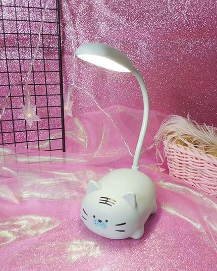 Kids Lamp, Cute LED Desk Lamp for Kids, Mini Animal Night Light, USB Rechargeable Flexible Cartoon Lamp Eye-Care Lighting for Bedroom (Tiger G, Blue) - LeafyLoom