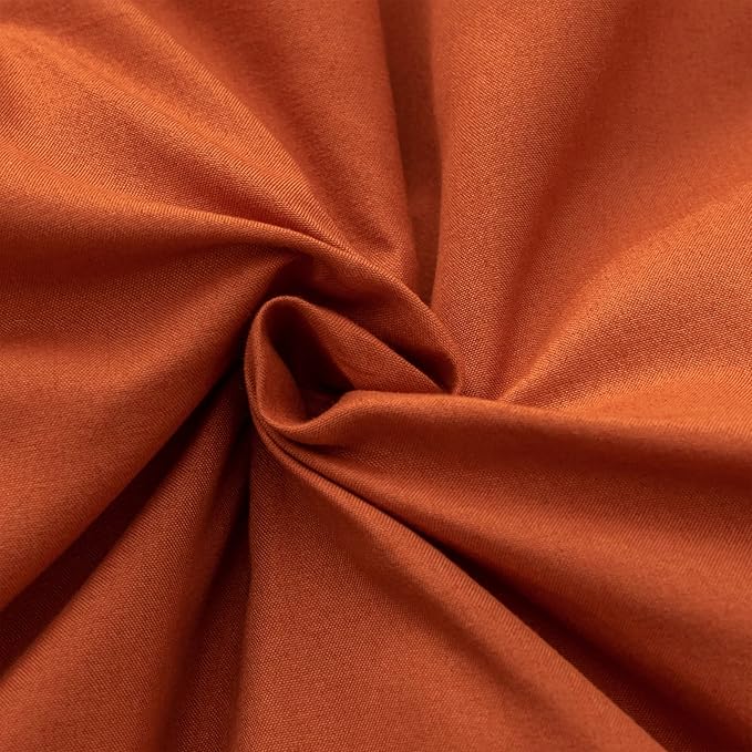 Terracotta Queen Comforter Solid Color 3PCS Boho Bed Comforter Set Queen Size Soft Lightweight Down Alternative Microfiber Comforter for All Season (1 Comforter, 2 Pillowcases) - LeafyLoom