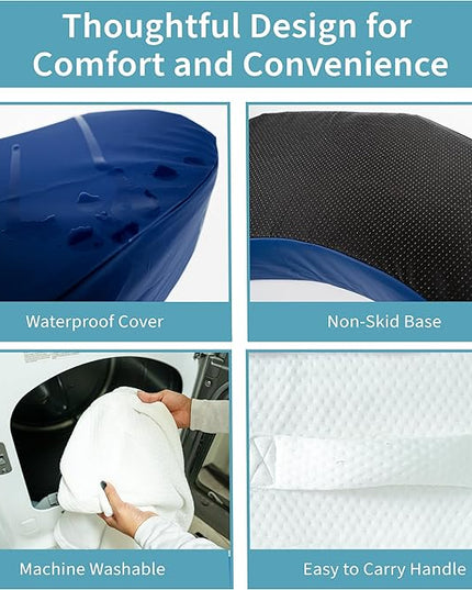 Bedsore Positioning Pillow for Bedsore Prevention and Faster Recovery - Heat Regulating Bed Sore Cushion for Butt Lifting and Easy Positioning - 2X Non-Skid Removable Covers (White) - LeafyLoom