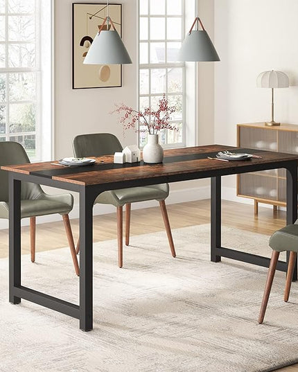 Tribesigns Modern Computer Desk, 70.8 x 31.5 inch Large Office Desk Computer Table Study Writing Desk Workstation for Home Office, Rustic/Black - LeafyLoom