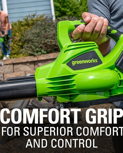 Greenworks 40V (185 MPH / 340 CFM / 75+ Compatible Tools) Cordless Brushless Leaf Blower / Vacuum, Tool Only - LeafyLoom