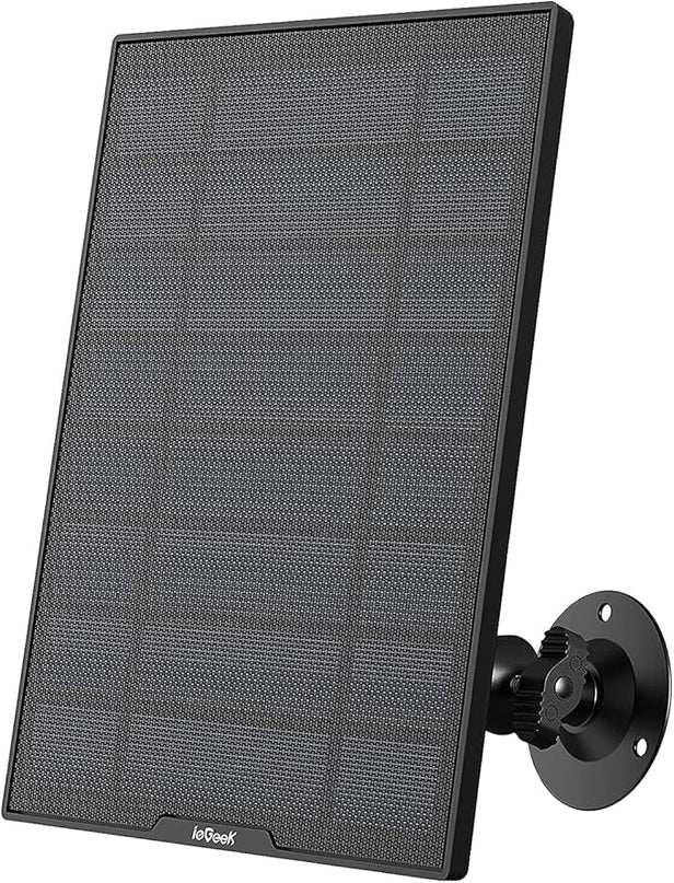 ieGeek Solar Panel for Wireless Outdoor Security Camera, Compatible with DC 5V Rechargeable Battery Powered Surveillance Cam,5V 1A 3W Type C Port, 9.5ft Cable, Adjustable Mounting Bracket(No Camera) ieGeek