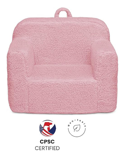 Delta Children Cozee Sherpa Chair, Pink - LeafyLoom