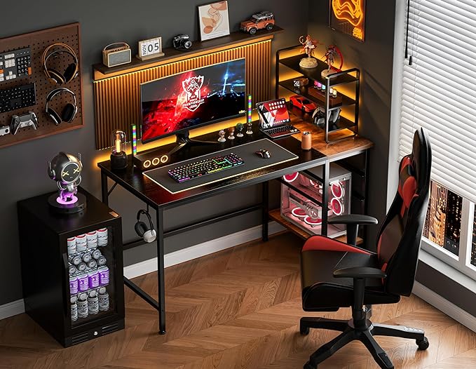 HOMIDEC Office Desk, Computer Desk with Drawers 40" Study Writing Desks for Home with Storage Shelves, Desks & Workstations for Home Office Bedroom - LeafyLoom