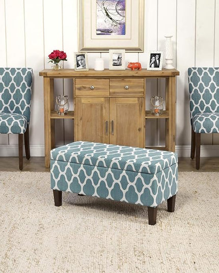 HomePop Parsons Classic Upholstered Accent Dining Chair, Set of 2, Teal and Cream Geometric - LeafyLoom