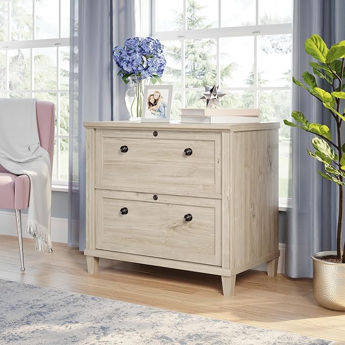 Sauder Hammond Lateral File, L: 32.87" x W: 20.55" x H: 30.0", Chalk Oak Finish - LeafyLoom