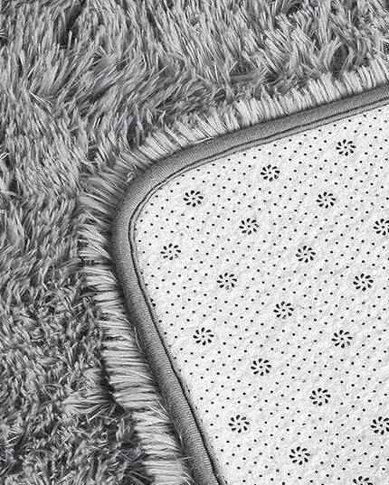 YOBATH Fluffy Shaggy Area Rugs 6x9 for Living Room Bedroom, Soft Fuzzy Shag Rugs Plush Carpet, Furry Bedside Rug for Kids Baby Girl Room Nursery Décor, Grey - LeafyLoom