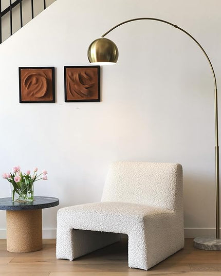 Brightech Olivia Floor Lamp, Arc Lamp for Living Rooms, Standing Lamp with LED Light Bulbs for Bedroom Reading, Great Living Room Décor, Tall Lamp for Offices – Brass/Gold - LeafyLoom