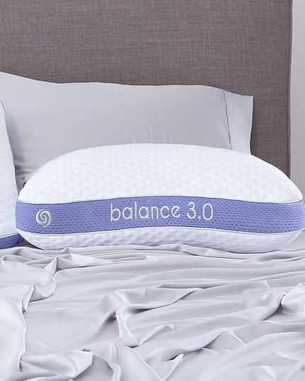 Bedgear Balance Cuddle Curve Performance Pillow - Size 3.0 - Moisture-Wicking Pillow for Side Sleepers - Medium Firmness Bed Pillow- Hypoallergenic, Washable Removable Cover - 20" W x 26" L x 6.5" H - LeafyLoom