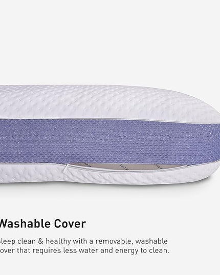 Bedgear Balance 3.X Cuddle Curve Performance Pillow – Firm Pillow – Neutral/Warm Sleepers – Moisture Wicking Pillow with Hypoallergenic, Washable, Removable Cover - LeafyLoom