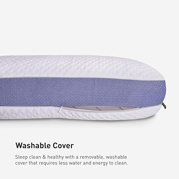 Bedgear Balance 3.X Cuddle Curve Performance Pillow – Firm Pillow – Neutral/Warm Sleepers – Moisture Wicking Pillow with Hypoallergenic, Washable, Removable Cover - LeafyLoom