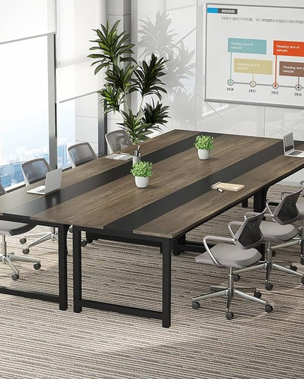 Tribesigns Modern Computer Desk, 70.8 x 31.5 inch Large Office Desk Computer Table Study Writing Desk Workstation for Home Office, Grey/Black - LeafyLoom