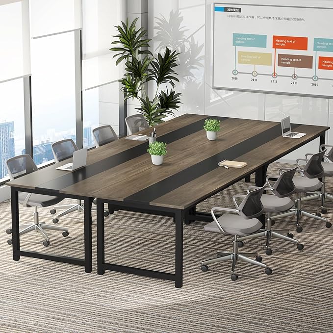 Tribesigns Modern Computer Desk, 70.8 x 31.5 inch Large Office Desk Computer Table Study Writing Desk Workstation for Home Office, Grey/Black - LeafyLoom
