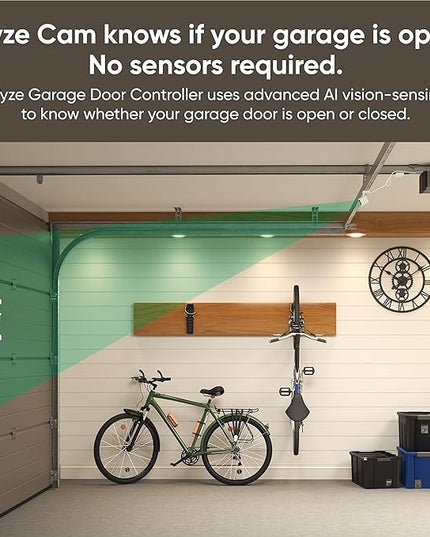 Wyze Smart Garage Door Opener w/built-in HD Video, Remotely Control Garage Door, 1080p HD Video w/Color Night Vision, Two-Way Audio WYZE