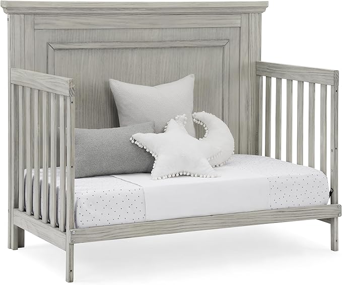 Delta Children Simmons Kids SlumberTime Paloma 4-in-1 Convertible Baby Crib - Greenguard Gold Certified, Rustic Mist - LeafyLoom