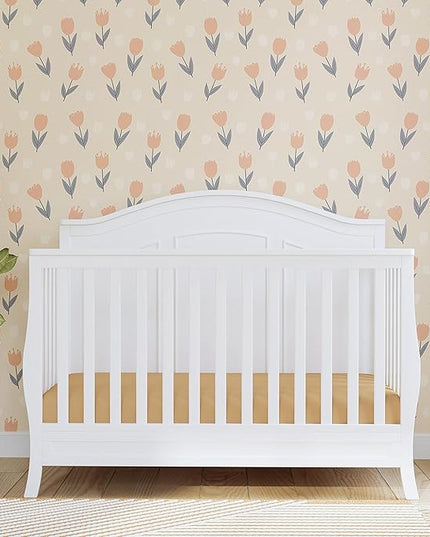 DaVinci Emmett 4-in-1 Convertible Crib in White, Greenguard Gold Certified - LeafyLoom