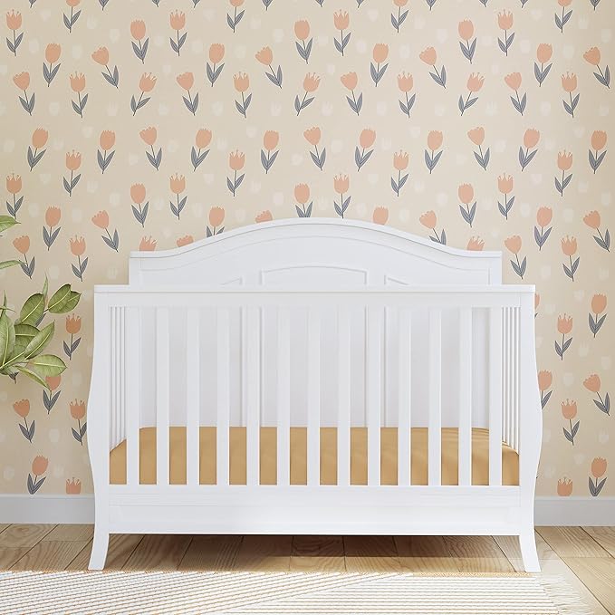 DaVinci Emmett 4-in-1 Convertible Crib in White, Greenguard Gold Certified - LeafyLoom