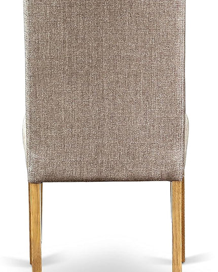 East West Furniture Antique 3 Piece Room Set Contains a Round Kitchen Table with Pedestal and 2 Dark Khaki Linen Fabric Parsons Dining Chairs, 36x36 Inch, Oak - LeafyLoom