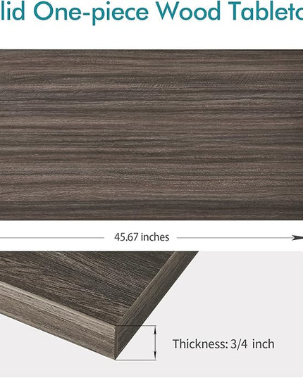Kaboon Universal Tabletop 45.67"x23.62", Solid One-Piece Melamine Table Top, Double Desk L-Desk Floating Desk DIY, Home and Office,Eucalyptus/Dark Walnut - LeafyLoom