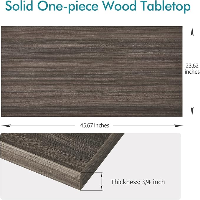 Kaboon Universal Tabletop 45.67"x23.62", Solid One-Piece Melamine Table Top, Double Desk L-Desk Floating Desk DIY, Home and Office,Eucalyptus/Dark Walnut - LeafyLoom