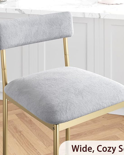 GAOMON Dining Table Set for 2, Kitchen Table and Upholstered Chairs for 2, 3 Piece Counter Height Bar Kitchen Table Set with 3 Storage Shelves for Small Space, Apartment, Velvet Gray and Gold White - LeafyLoom