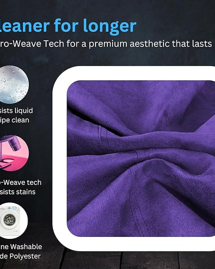 Bean Bag Chair Cover 3.5 ft (No Filler) | XL Stuffed Animal Storage | Double Stitched | Long Durable Zipper | Premium Microsuede… - LeafyLoom