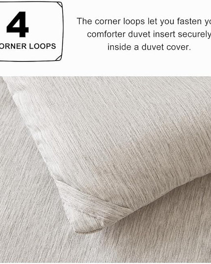CozyLux Full Size Comforter Set - 3 Pieces Beige Soft Luxury Cationic Dyeing Bedding Comforter for All Season, Breathable Lightweight Fluffy Boho Bed Sets with 1 Comforter and 2 Pillow Shams - LeafyLoom