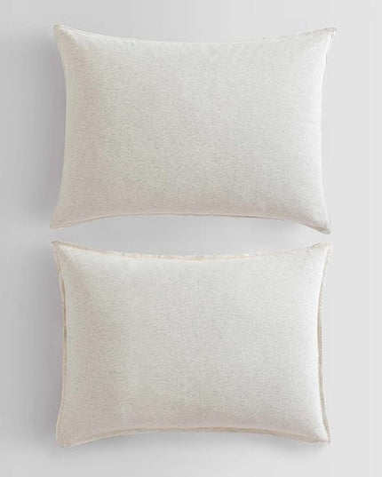 Calvin Klein - Queen Comforter Set, Luxuriously Soft Home Decor, Modern Cotton Melange Jersey Bedding (Ivory Grey Heather, Queen) - LeafyLoom