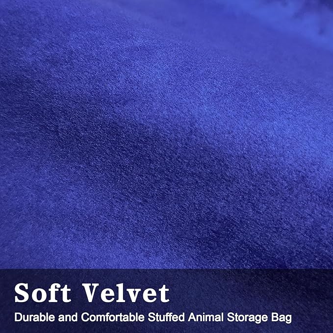 Jorbest Stuffed Animal Bean Bag Storage, Cute Excavator Stuffed Animal Storage Bean Bag Chair Cover for Kids and Adults, Luxury Velvet Bean Bag Covers Only without Filling, (200L/52 Gal) - LeafyLoom