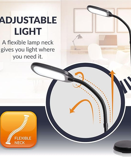 Newhouse Lighting NHFL-AP-BK Apollo LED Floor Lamp Energy-Efficient Natural Reading Artists Crafts Adjustable Gooseneck Task Light, Black - LeafyLoom