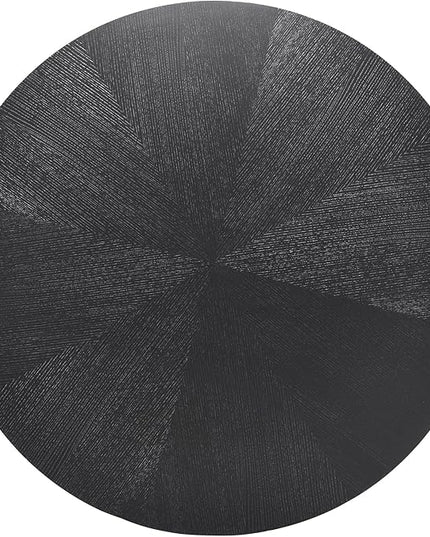 Soohow 47.2'' Solid Wood Round Dining Table for 4-6 People,Kitchen Table Round Wood Dining Table with Intersecting Pedestal Base,Black - LeafyLoom